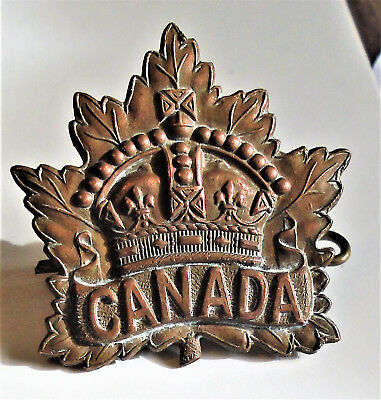 Copper Military Canada Maple Leaf Cap Badge