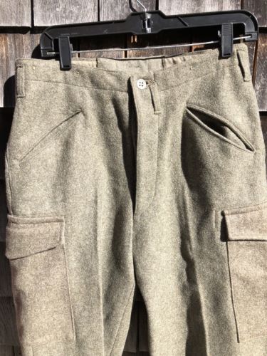 Vintage Military Heavy Wool Cargo Pants Hunting Winter Fishing Pants 30 8