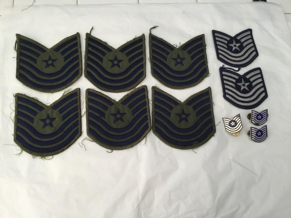 Vintage Lot of U.S. Air Force Technical Sergeant patches and pins