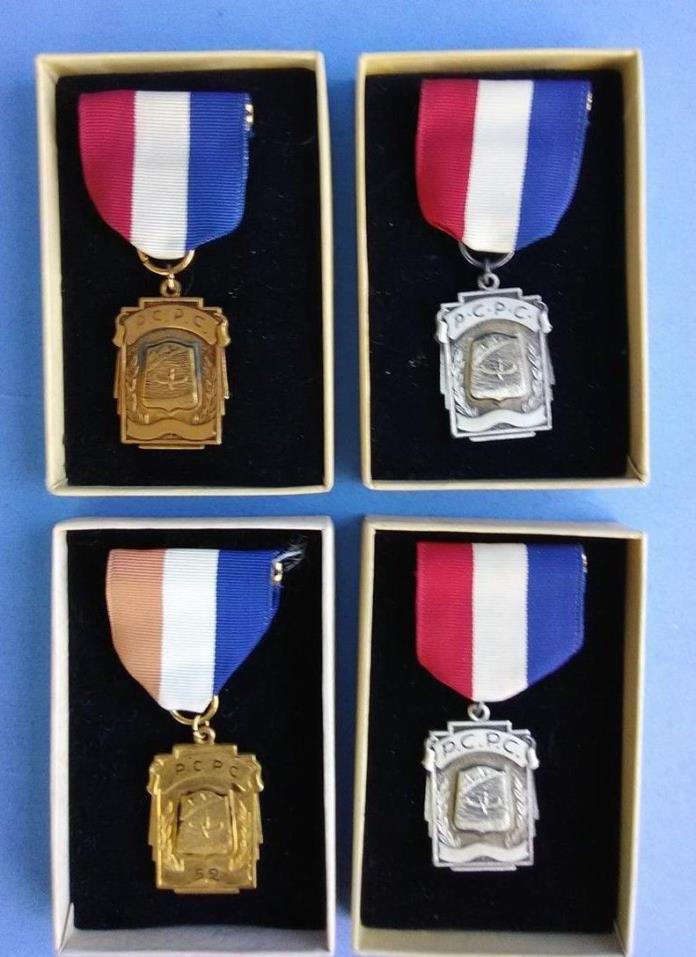 Medals with Ribbons PCPC In Boxes Lot of 4