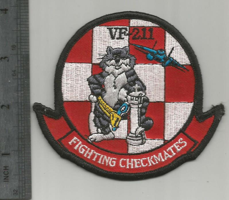 USN Fighter Squadron 211 (VF-211) F-14 Tomcat Patch - NOS