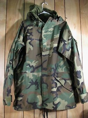 US Army BDU Uniform Military Woodland Camo Cold Weather Parka / Coat Size L Tall