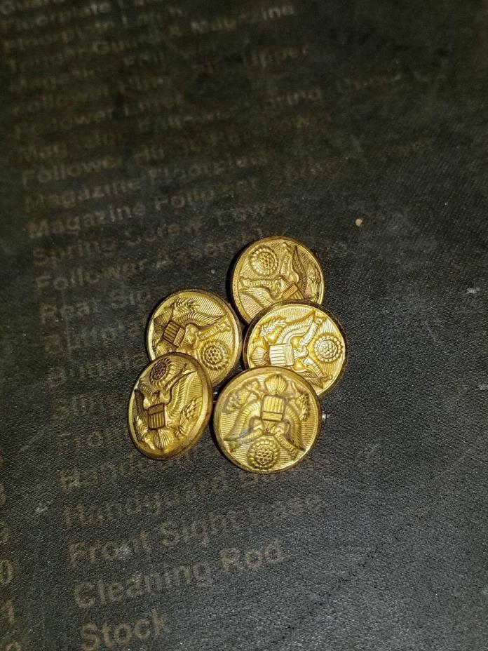Vintage US Army Buttons Set of 5