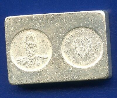 Vintage Chinese Military Pay Silver Bar # CK 128 31.2 Grams 32 mm x 22 mm x 5.5