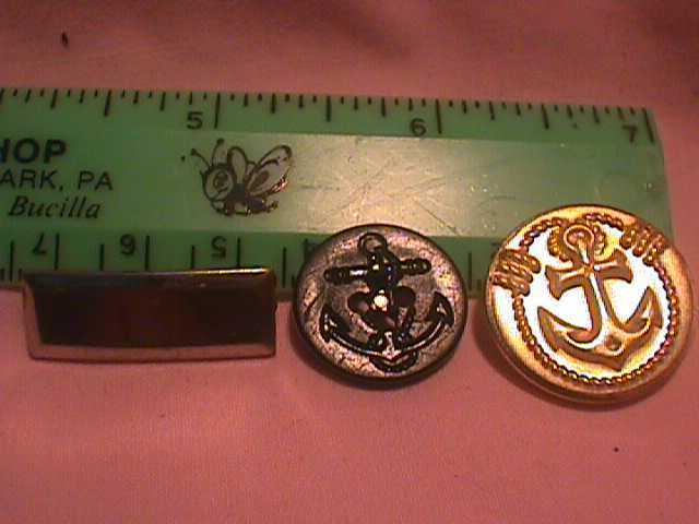 Military Brass Button LOT Three SHOULDER BAR Silver