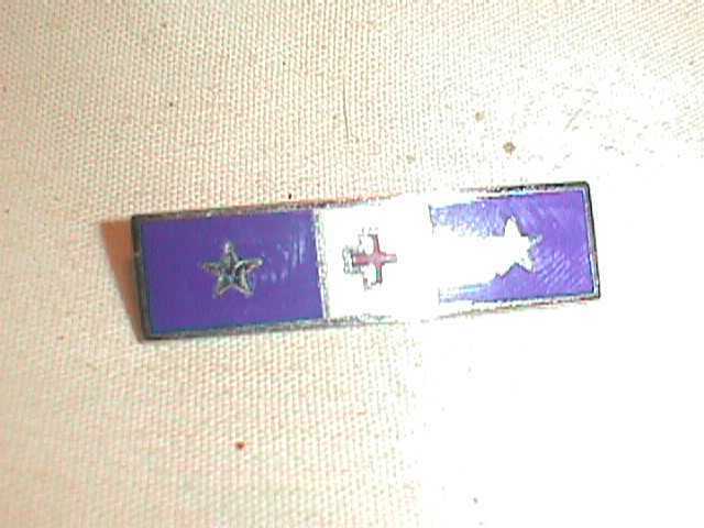 Silver Red White Blue Star and Cross Bar Military Pin