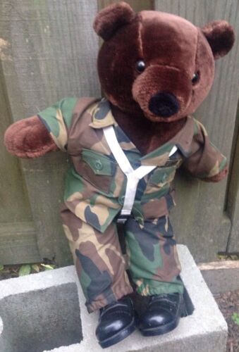 Vintage Military Army Bear Plush Camo Outfit And Boots 1989