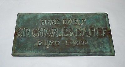 Antique Bronze Plaque, Sir Charles Napier, 
