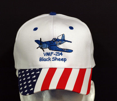 VMF 214 Black Sheep Embroidered Adult Adjustable Hat (new)