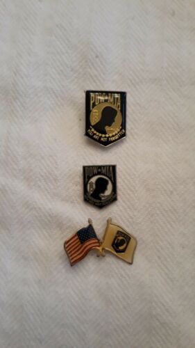 POW MIA  Enamel Lapel Hat Pins Collectible sold as lot of 3