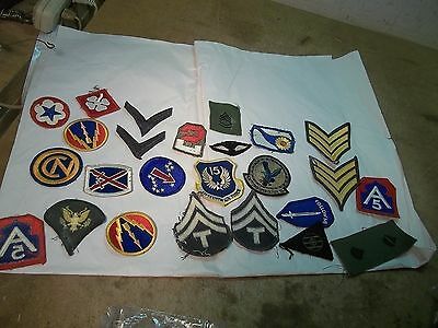 Lot B Assortment  of 25 Old Military Uniform Patches