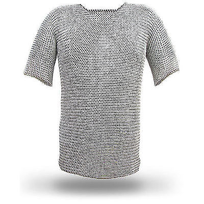 ONLY ALUMINIUM CHAIN MAIL SHIRT BUTTED HAUBERGEON MEDIEVAL ARMOR