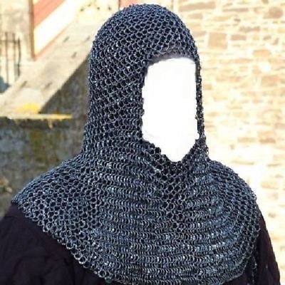 Christmas gift MEDIEVAL Aluminum Round Riveted Chain mail Hood coif cap armor
