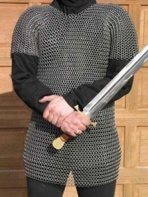 10mm Chainmail Butted Viking Medieval Haubergeon Mild steel Round Armor