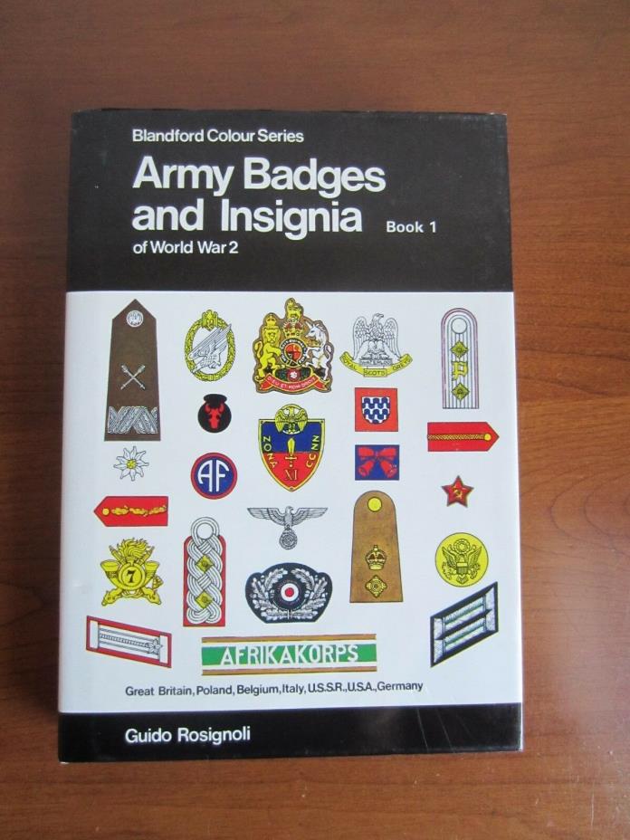 Army Badges Insignia World War 2 by Guido Rosignoli (1974, Hard copy)