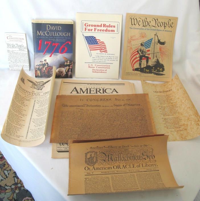 Lot of  9 Revolutionary War era books, pamphlets, papers 1776