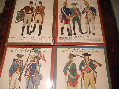 4 MILITARY UNIFORMS Of The REVOLUTIONARY PERIOD Posters SHRINKwrapped WPA