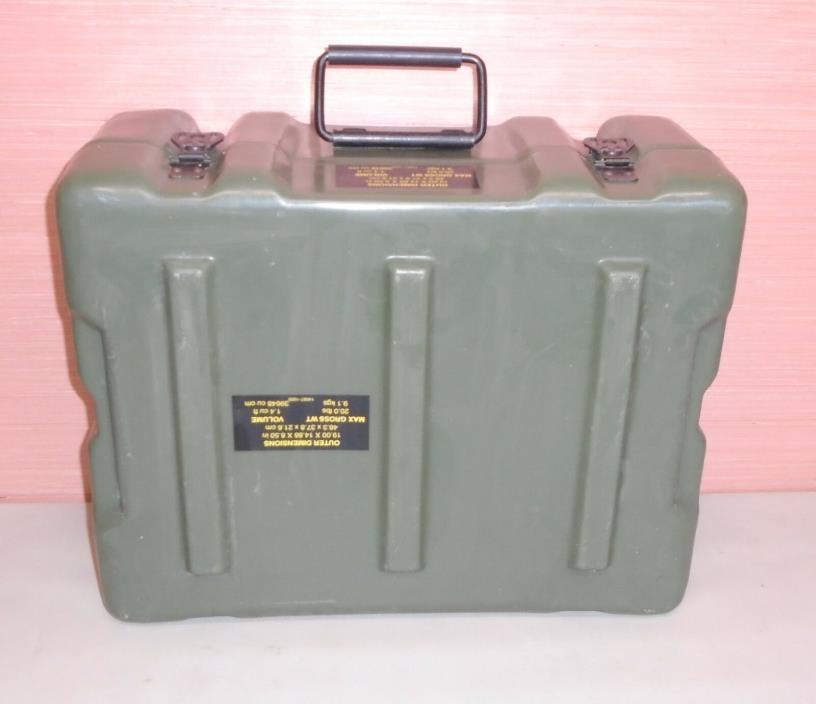 US Military Issue OD Green Hardigg Rigid Molded Plastic Storage Case Box