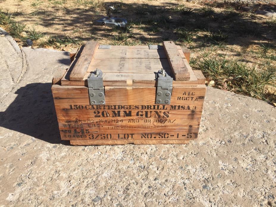 Vintage Wooden US MILITARY AMMO CRATE
