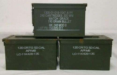 LOT 3  11 M2A1 SCF 120 CARTRIDGE 50 CAL MORTAR AMMO CAN MEASURES 11