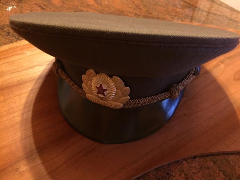 RUSSIAN Military Hat, ARMY Officer's PEAKED Hat, AUTHENTIC!