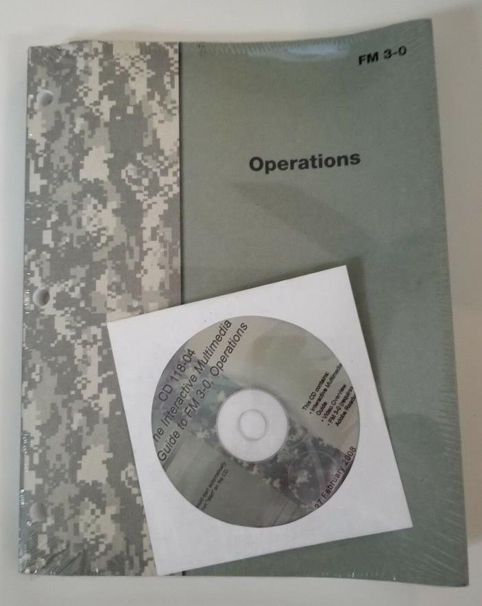 U.S. Army Operations Training Book Fm 3-0 Feb 2008 New Sealed with CD
