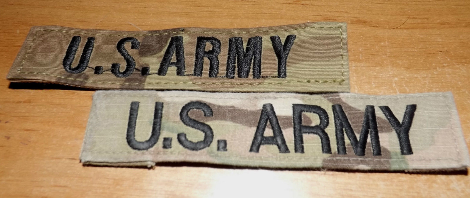 Lot of TWO Hook & Loop Backed Multi-CAM US ARMY Pocket tapes for Uniform