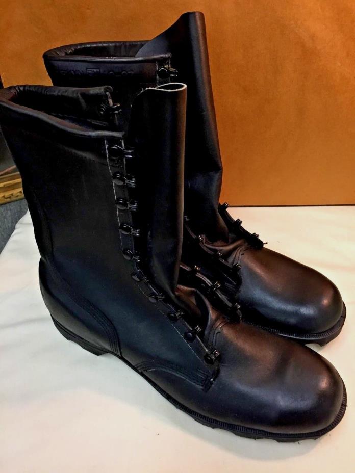 RO Search Mens Black Leather Military Combat Boots Size 13 1/2  N  