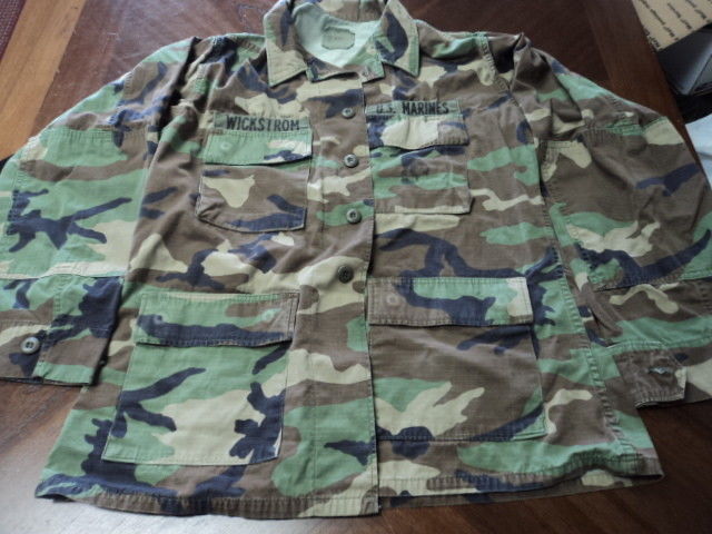 Lot of 5 Used Military Camo Shirts Size Medium Long Hunting Work Shirts
