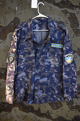 Russia Ukraine Blue/Purple Berkut TTsKO Urban Police Camo Jacket, Size Medium