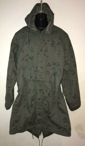US Military Issue Night Desert Camouflage Knee Length Parka Hooded Jacket M Mint