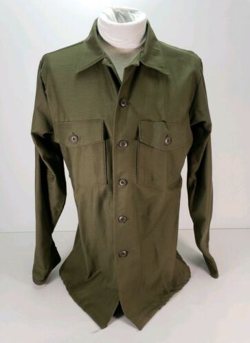 Vintage US Military Shirt, Mans, Cotton - Sateen - OG 107 - New Old Stock