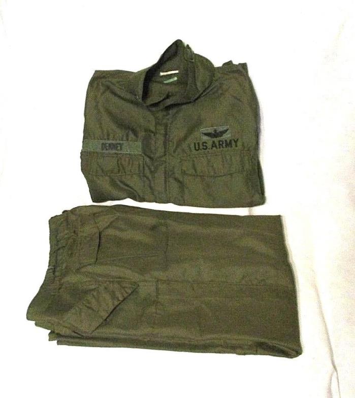 Vtg Vietnam era US army shirt and trousers pilot aviation OG-106 Airborne patch