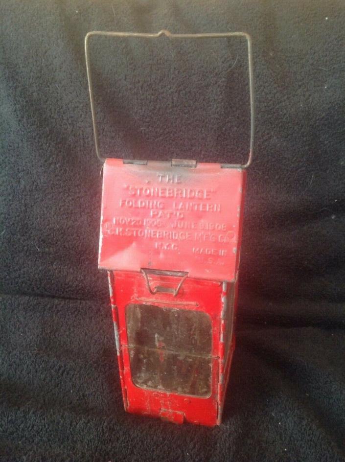 Vintage Red Stonebridge Folding Lantern 1908