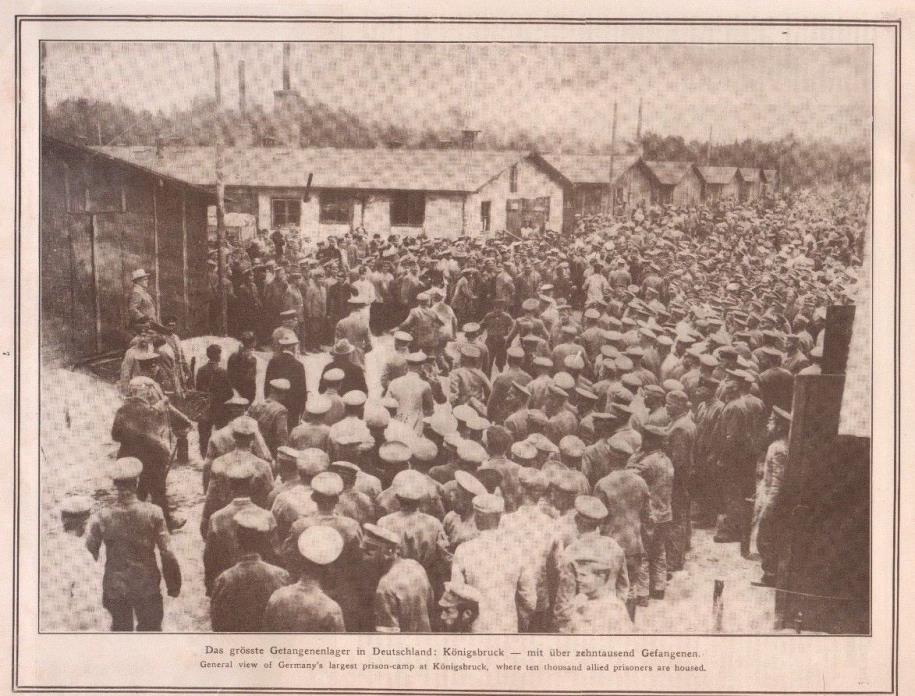 1916 WWI - Allied Prisoners in Konigsbruck Camp
