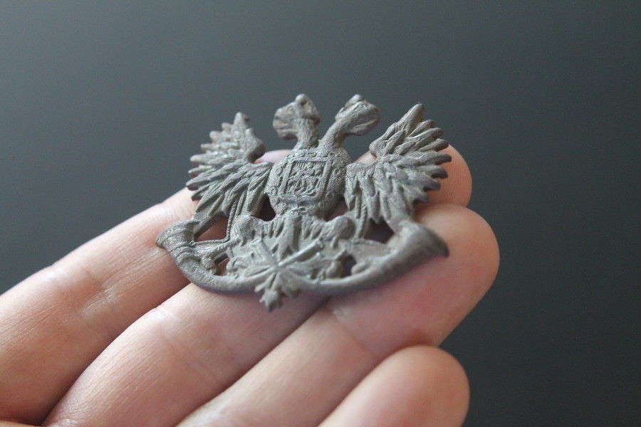 WW1 Imperial Russian Eagle cap badge large Dug relic Poland insignia WWI