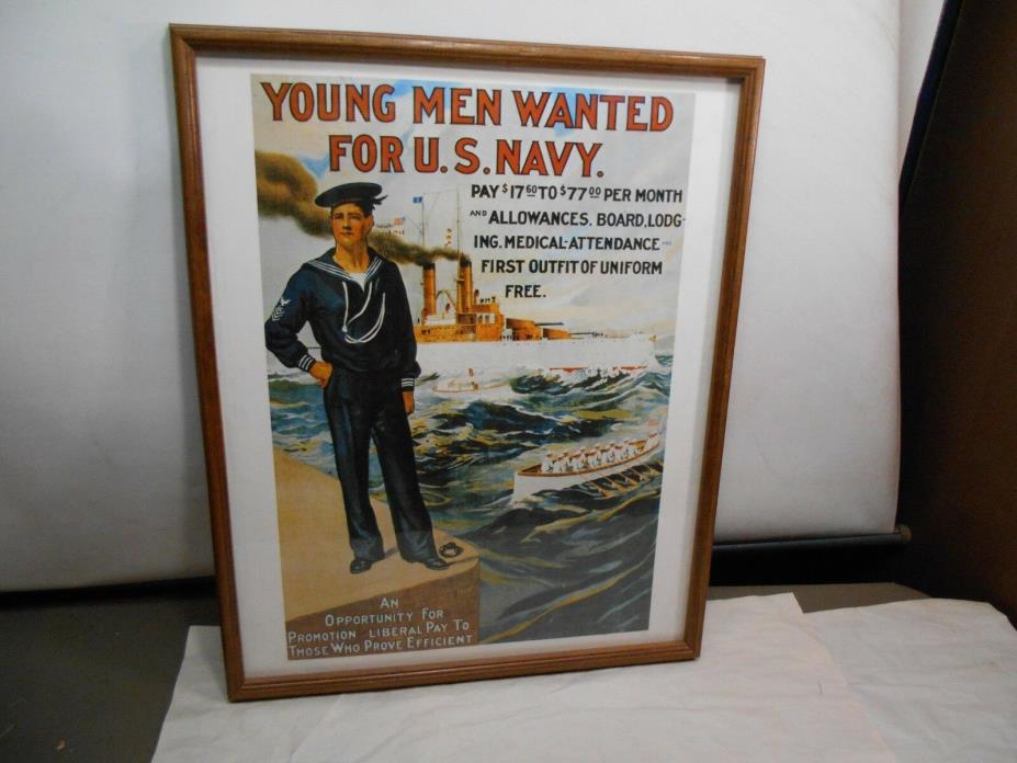 Vintage / World War I Navy Recruiting Poster 