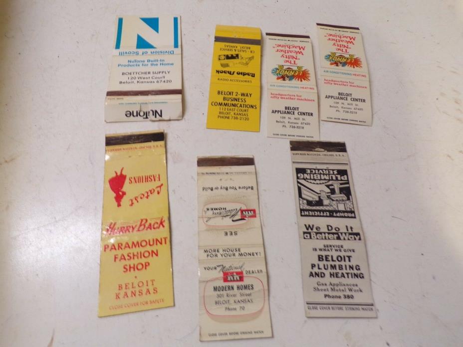 7 Old Business  Beloit Kansas Matchbook Covers