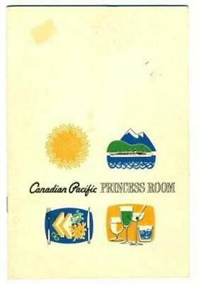 Canadian Pacific Hotels Princess Room Beverage List Canada 1963
