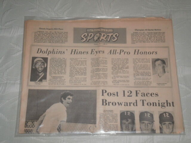 Original Palm Beach Post Newspaper Sports July 21st, 1969 7-21-1969 BIRTHDAY