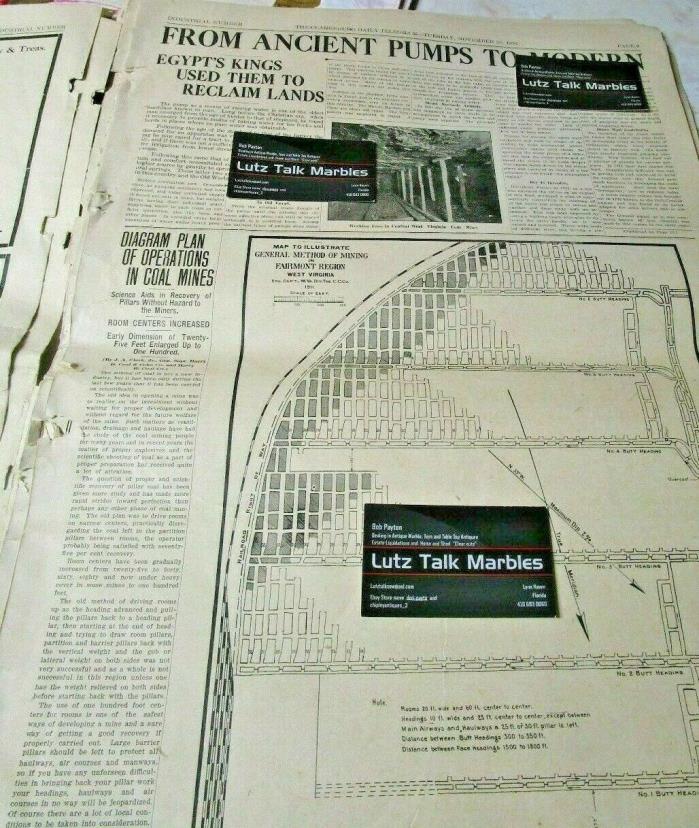 newspaper  page 1916 Clarksburg Fairmont West VA Coal Mining Coal