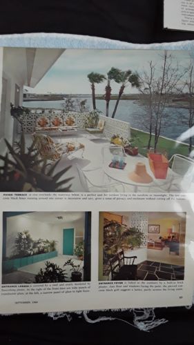 Vintage 1964 Magazine Home Design Spread - Great Pics! (891)