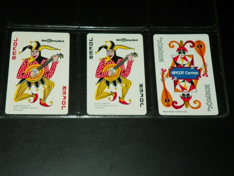 Lot #12  of 3 Rare HTF ? JOKERS Single Swap Trading Playing Cards All Disney
