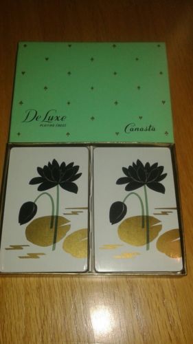 VINTAGE BRAND NEW VINTAGE DELUXE PLAYING CARDS CANASTA EXTREMELY RARE