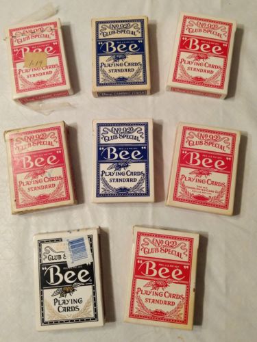 Vintage Lot of 8 packs Bee playing cards