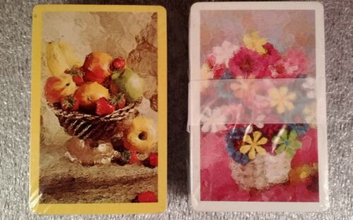 Fruits & Flowers Western 2 Deck Playing cards  New in plastic case