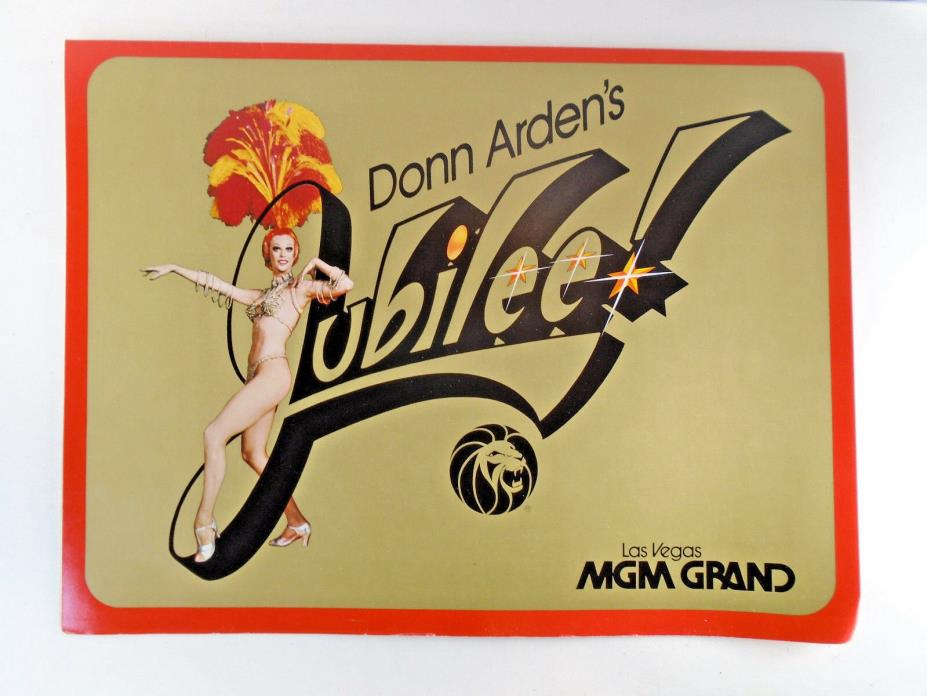 Donn Ardens Jubilee Program Sheet 1980s Showgirls Las Vegas MGM Grand