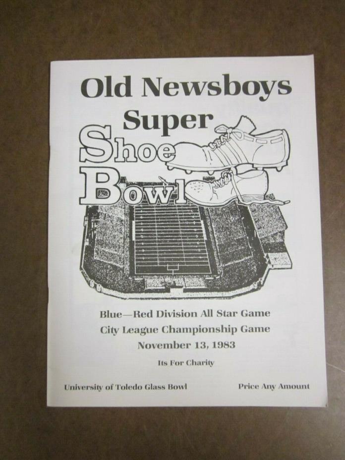 Program University of Toledo Football Old Newsboys Super Shoe Bowl 1983