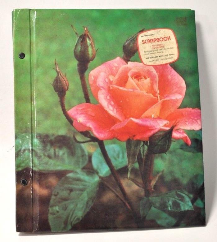 Vintage Scrapbook Photo Album 24 sheets Rose Theme Photograph Mid Century Modern
