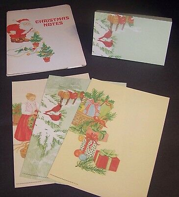 Christmas Stationery Note Cards Vintage 1978 Set of 12 Notecards Holiday